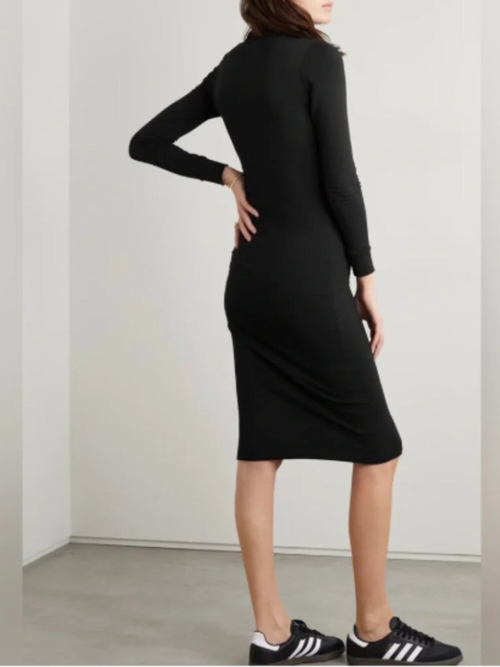 James Perse Los Angeles micro-sueded turtleneck dress black size 1 (small) VGUC - Picture 2 of 13